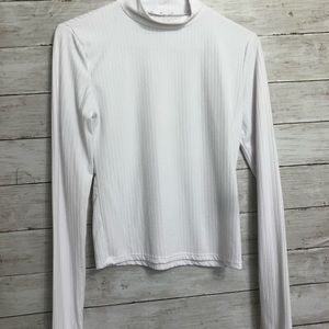 Ribbed mock turtle neck top